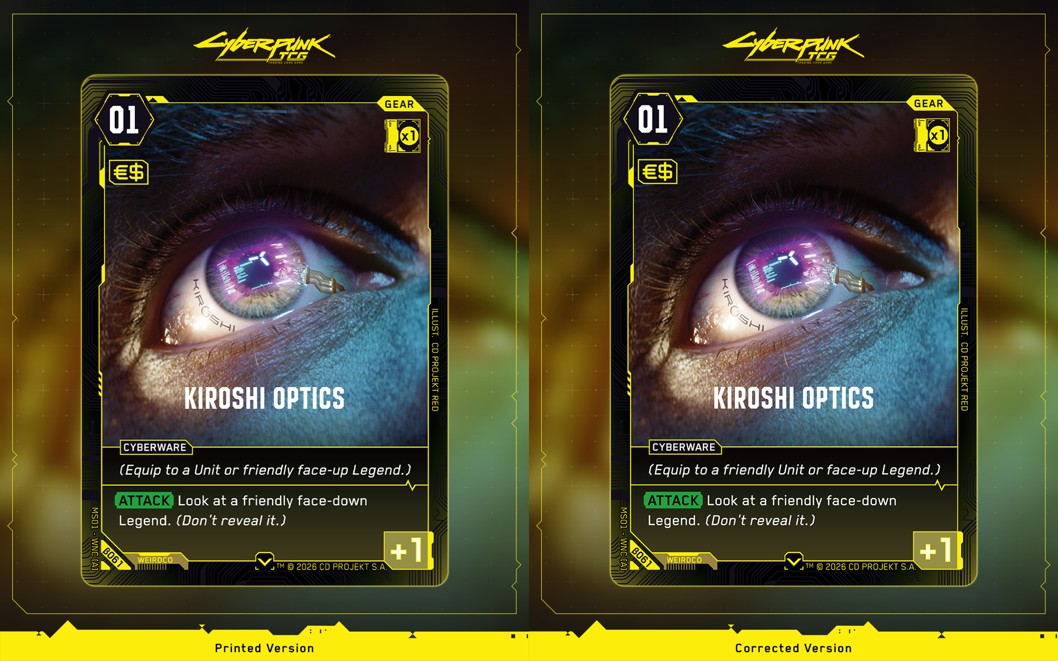 Kiroshi Optics Errata