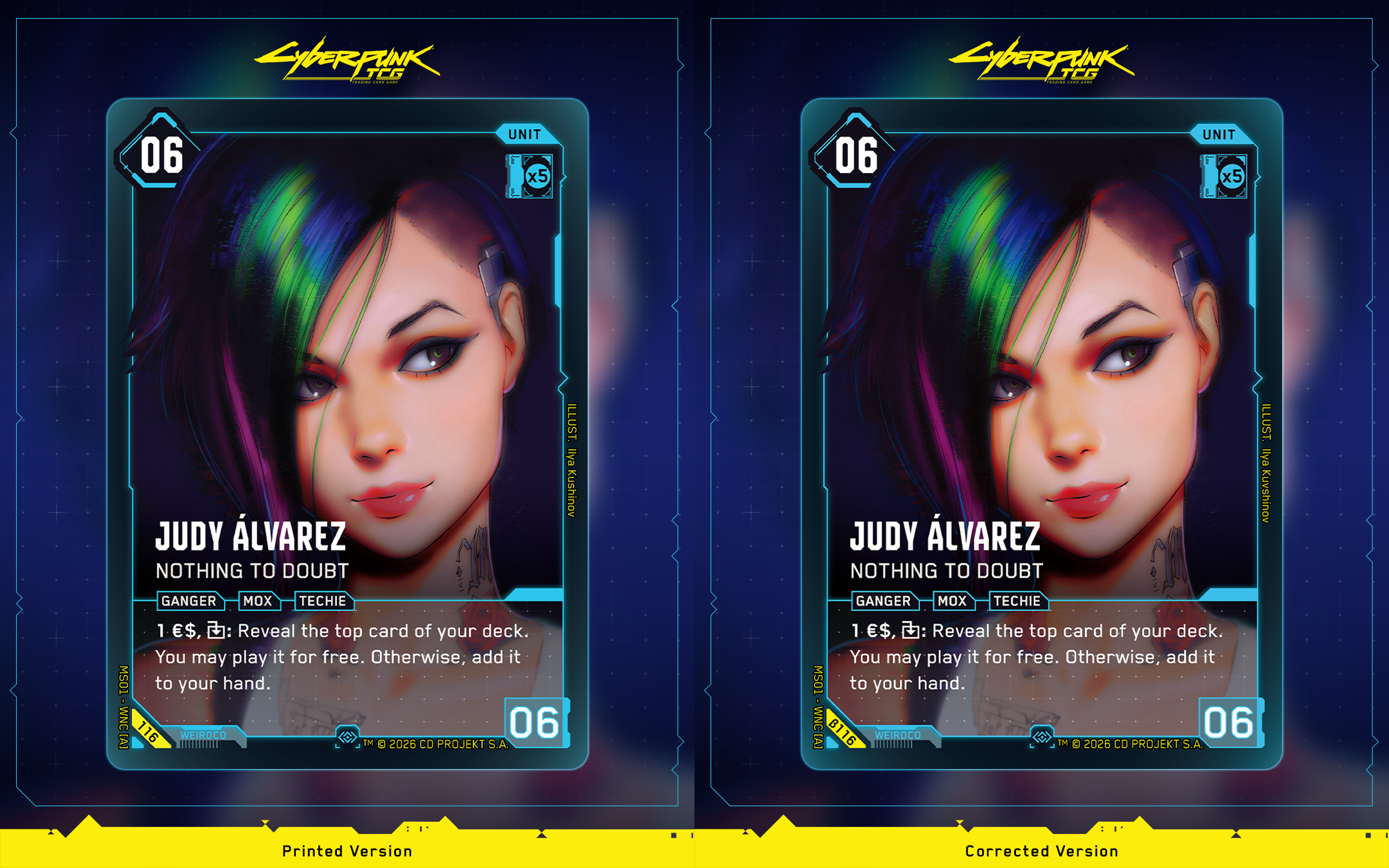 Judy Unit Errata