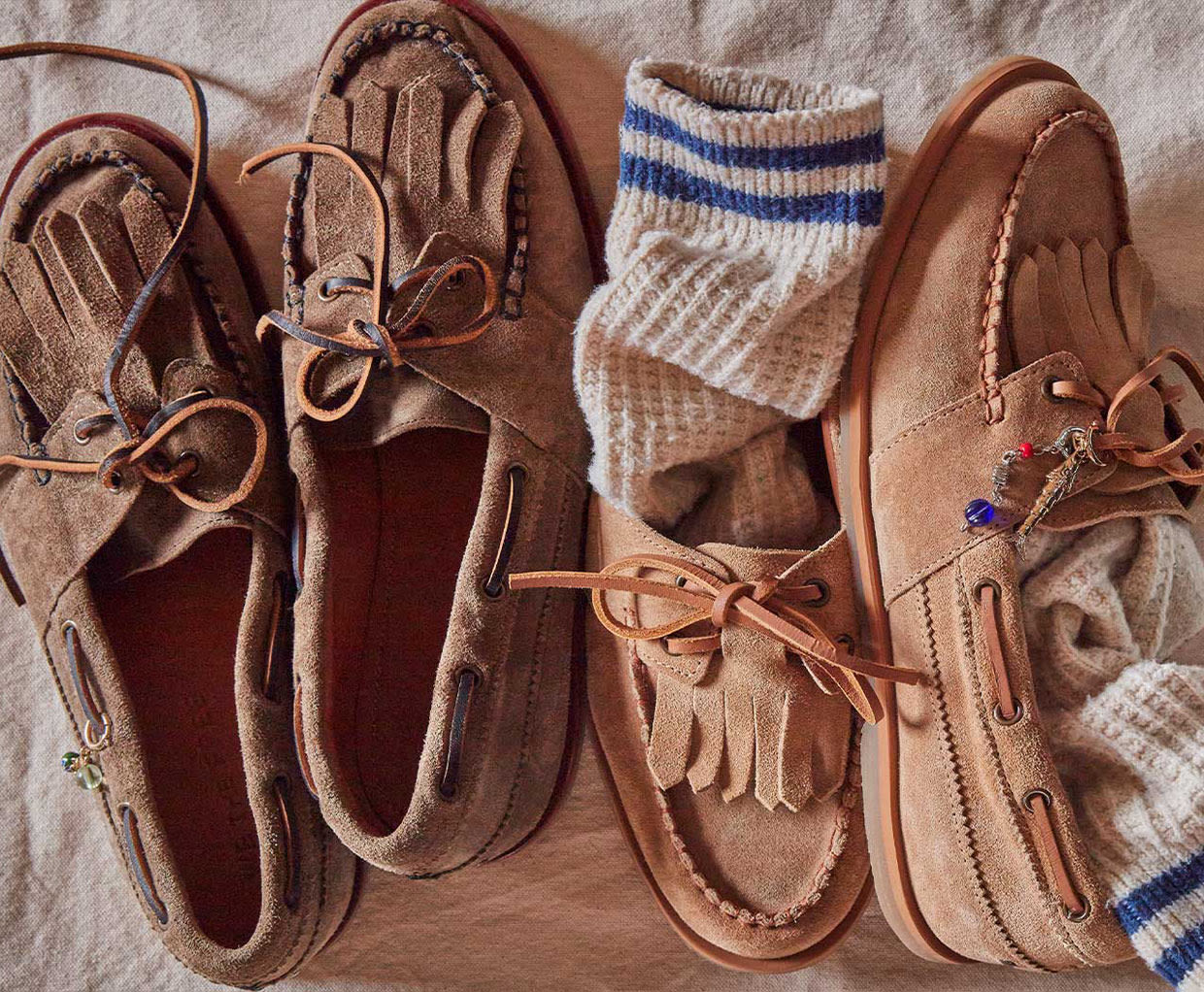 moccasins and socks