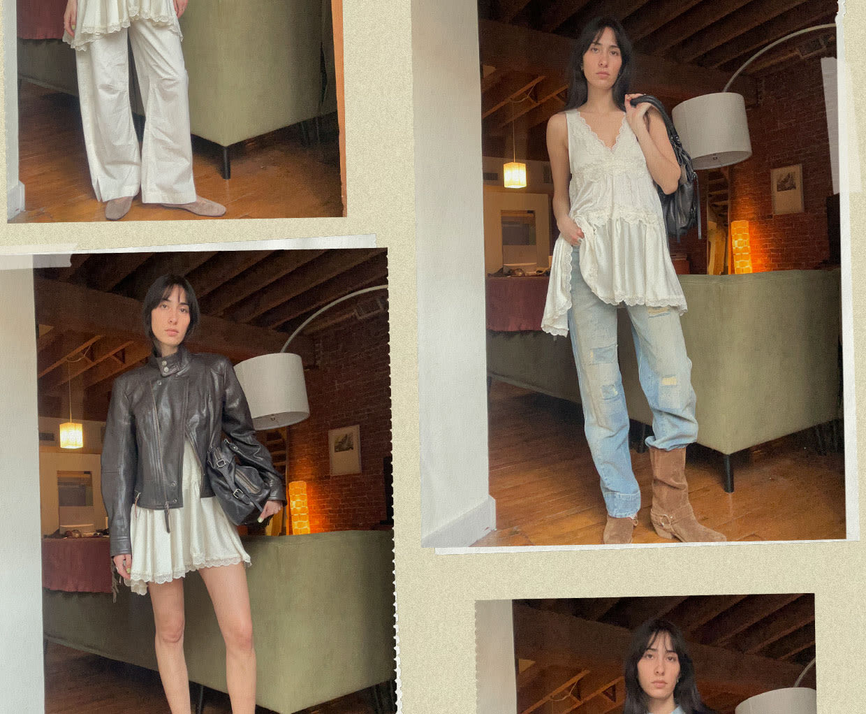 Girl wearing slip dresses multiple ways
