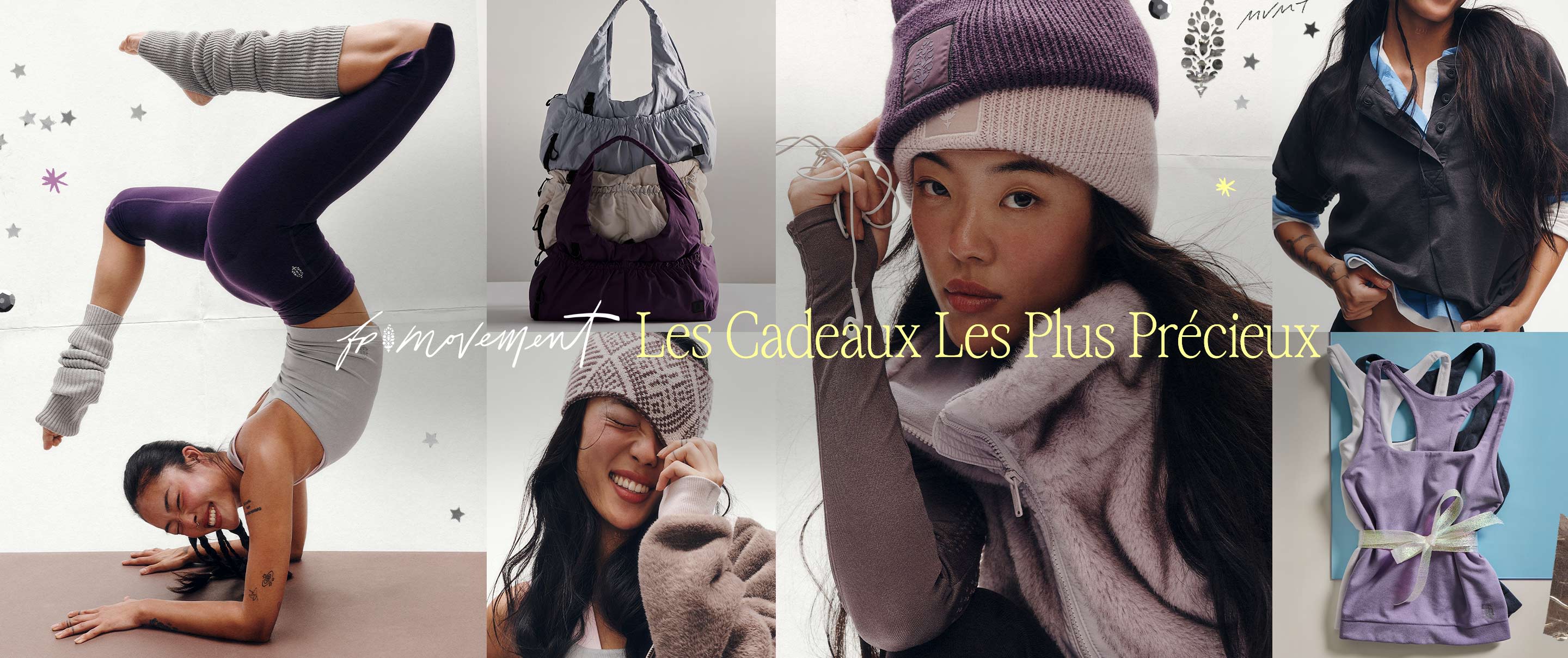 Collage of women in athletic wear including leggings, bags, and beanies with text overlay reading Most Valuable Presents.