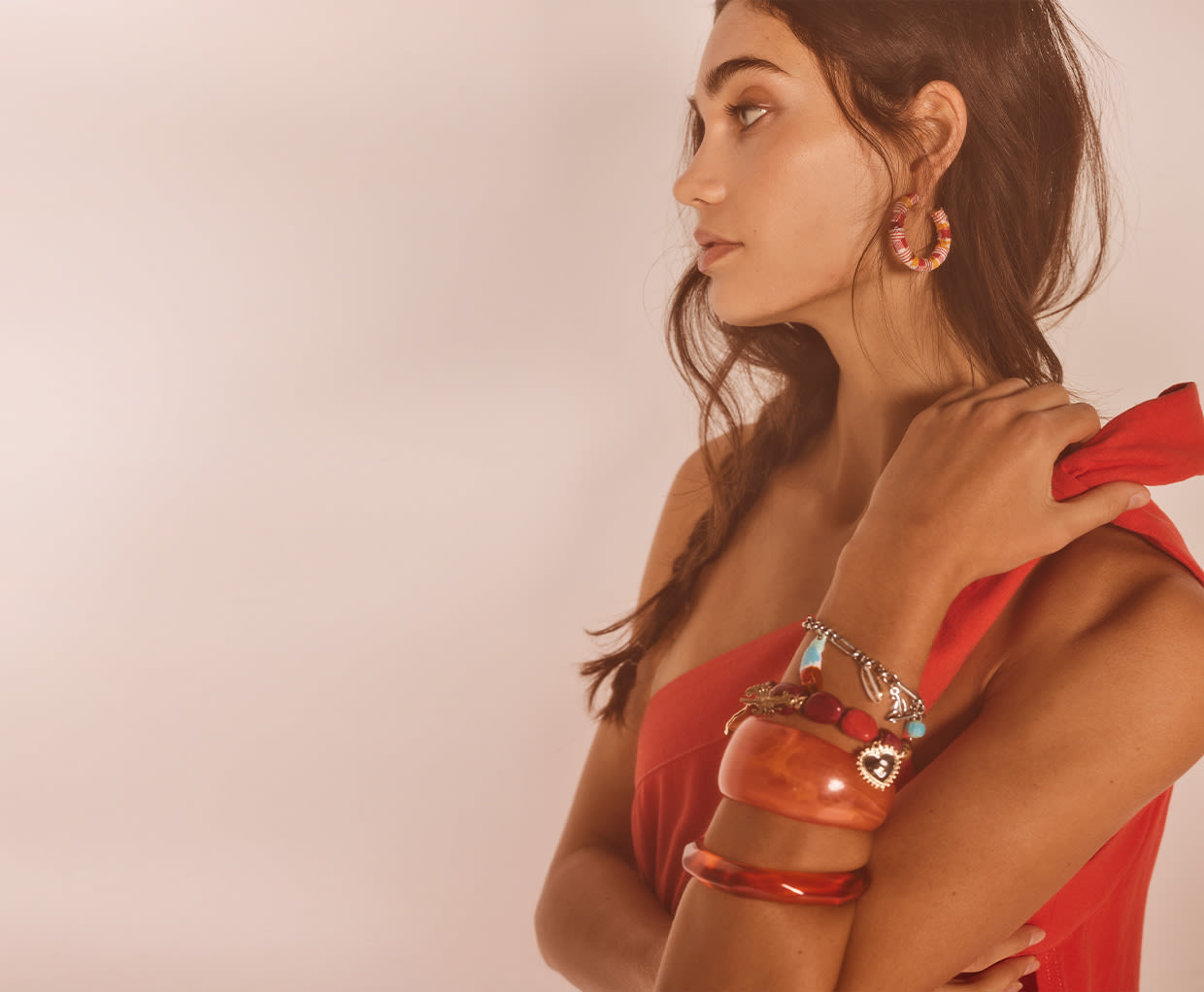 Girl wearing bracelets