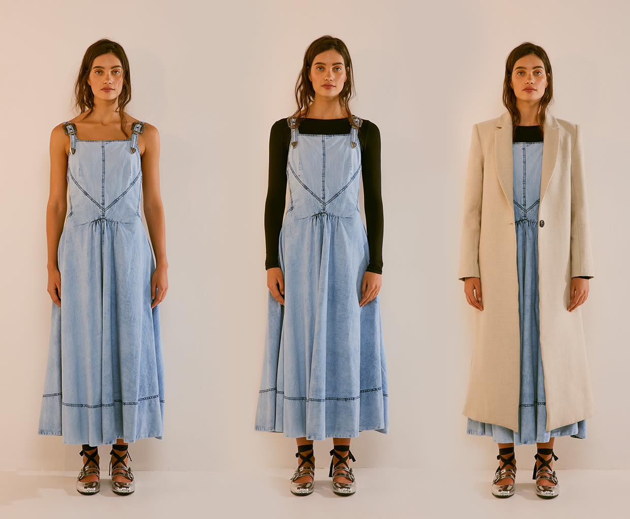 dropwaist denim dress