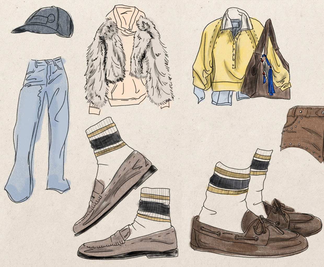Illustrations of clothing