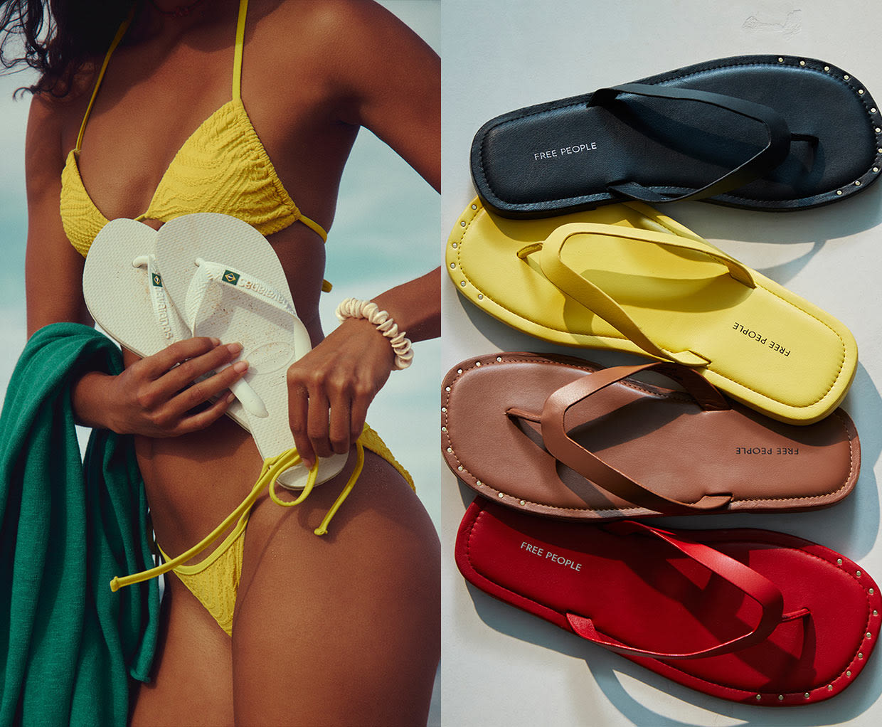 Girl in bikinis and flip flops