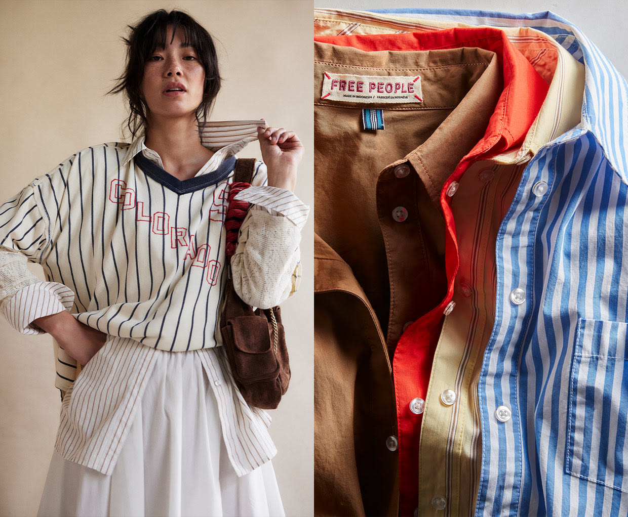 Girl wearing pin stripe styles