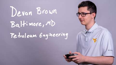 Devon Brown, a Petroleum Engineering major from Baltimore, Maryland.