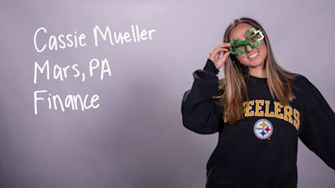 Cassie Mueller, finance major from Mars, Pennsylvania.
