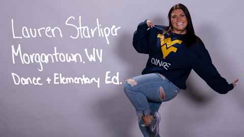 Lauren Starliper, a Dance and Elementary Education major from Morgantown, West Virginia.