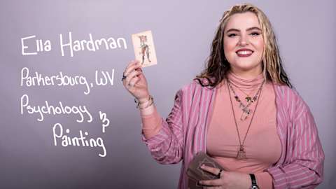 Ella Hardman, a Psychology and Painting major from Parkersburg, West Virginia.