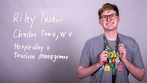 Riley Tucker, a hospitality and tourism management major from Charles Town, West Virginia.