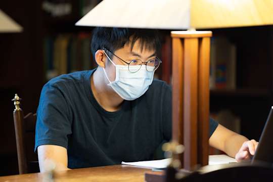 Studying in the Downtown Campus Library