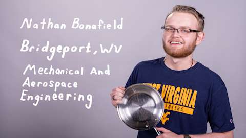 Nathan Bonafield, a Mechanical and Aerospace Engineering major from Bridgeport, West Virginia.