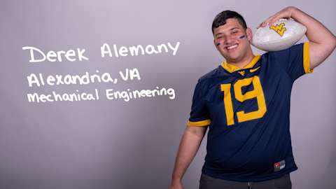 Derek Alemany, a Mechanical Engineering major from Alexandria, Virginia.