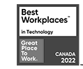 Best Workplaces in Technology. Great Place to Work. Canada 2022.