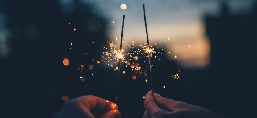 Sparklers to celebrate the new year.