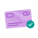 Credit card with a checkmark