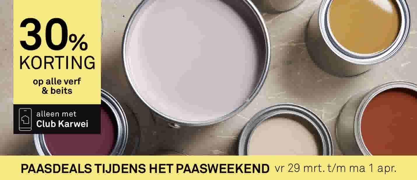 30% korting op alle verf & beits