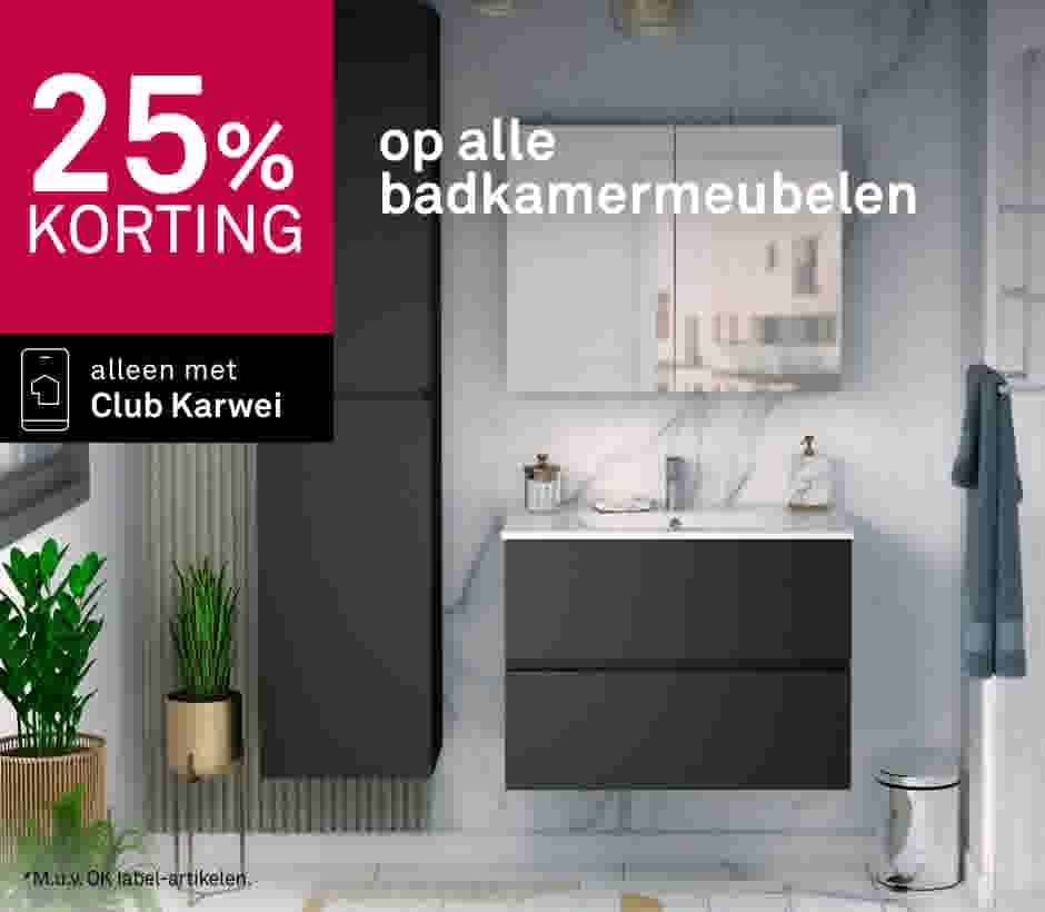 25% korting op alle badkamermeubelen