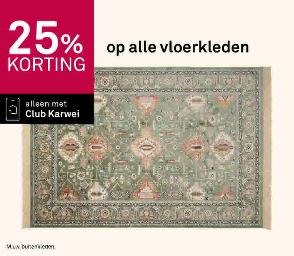 25% korting op alle vloerkleden