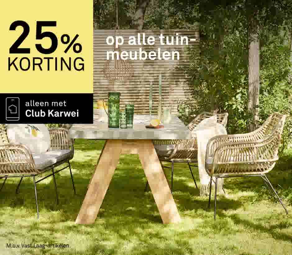 25% korting op alle tuinmeubelen