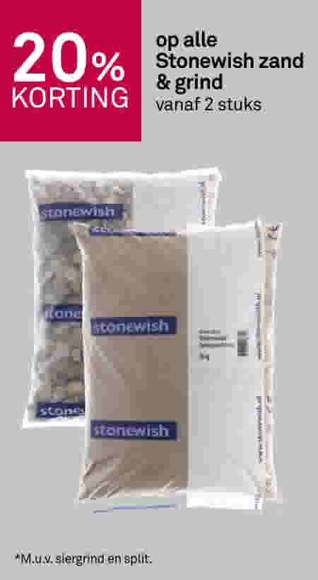 20% korting op alle Stonewish zand & grind