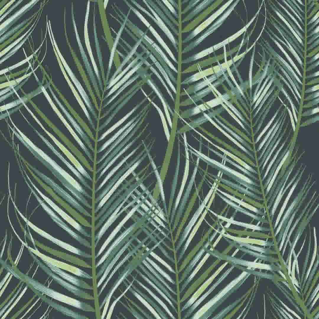 Vliesbehang-palmen-blauwgroen-dessin-100558 (1)