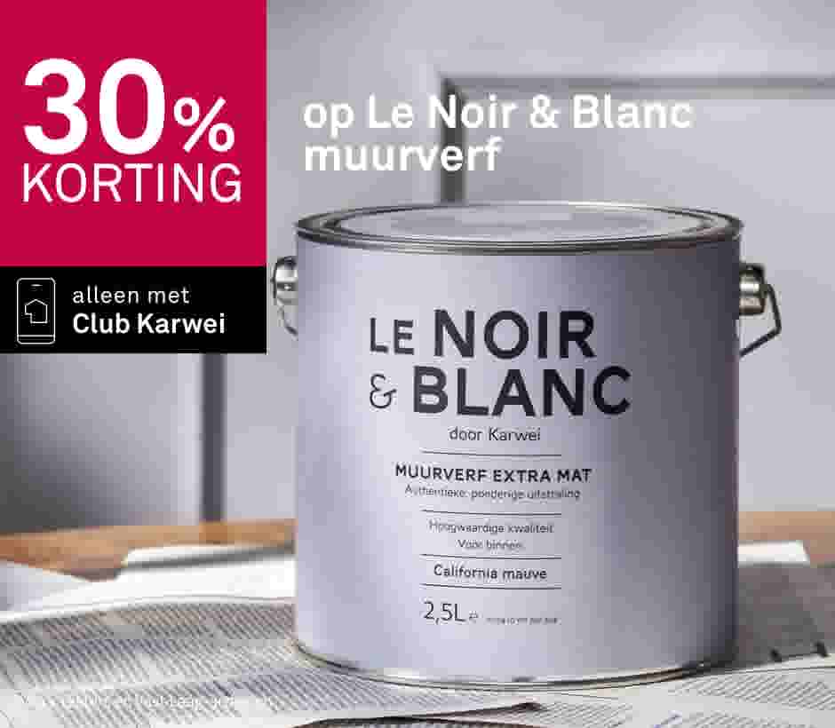 30% korting op Le Noir & Blanc muurverf