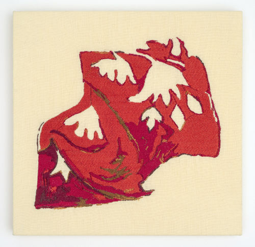Elaine Reichek
Gaugin Pareo, 2020
Digital embroidery on linen
10 x 10.25 inches
25.4 x 26 cm