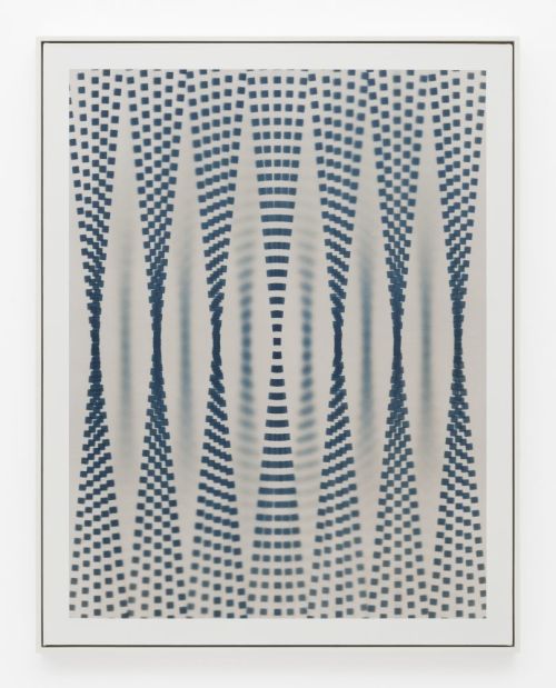 John Opera
Radial #4, 2019
Cyanotype, acrylic and vinyl paint on canvas in artist frame 
46 x 36 inches