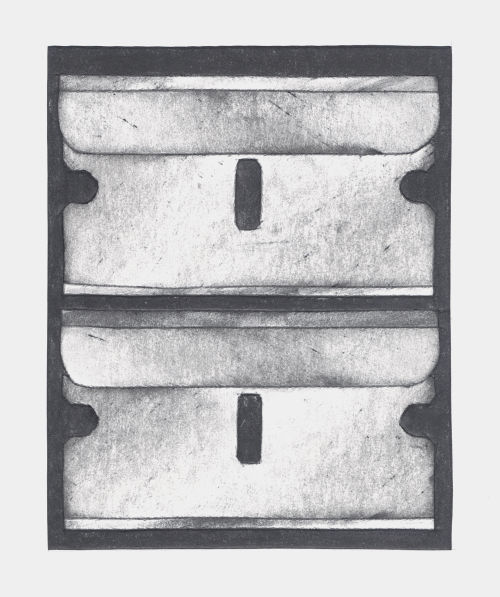 Anthony Iacono
Double Blades I (Edge Play Drawing), 2022
Graphite on paper
3 3/4 x 3 1/8 inches
9.5 x 7.9 cm