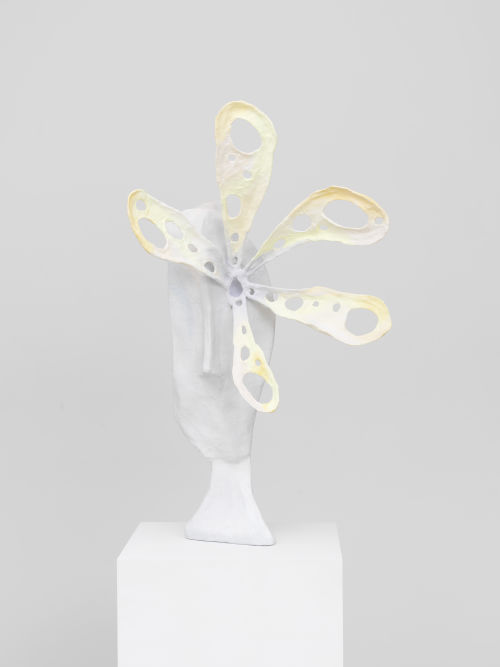 Johannes VanDerBeek
Yellow Flower Face, 2019
Wood, steel, plaster gauze, and flashe paint
40.5 x 24 x 16 inches
102.9 x 61 x 40.6 cm