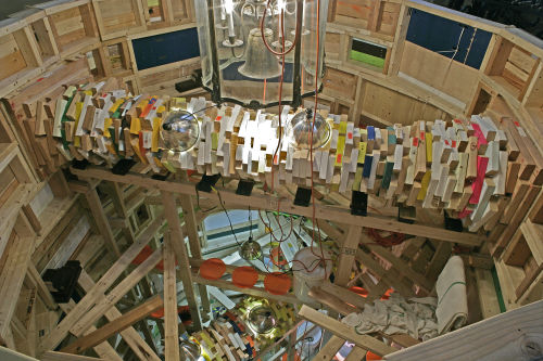 Installation view, Phoebe Washburn: Nudes, Housed Within Their Own Clothes and Aware of Their Individual Thirst, Descending a Staircase (2012), National Academy Museum, New York