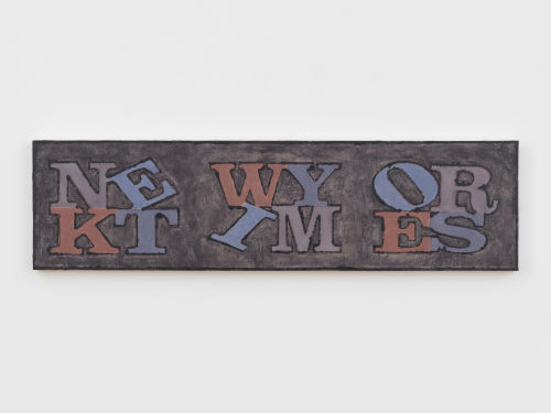 Georgia McGovern
Plastic Letters (New York Times), 2023
Oil on canvas
8 x 30 1/4 inches
20.3 x 76.8 cm