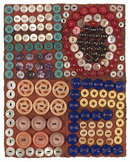Jeff Perrone
Hole, 2008
Mud cloth, buttons, and thread on canvas
10 x 8 inches
25.4 x 20.3 cm
