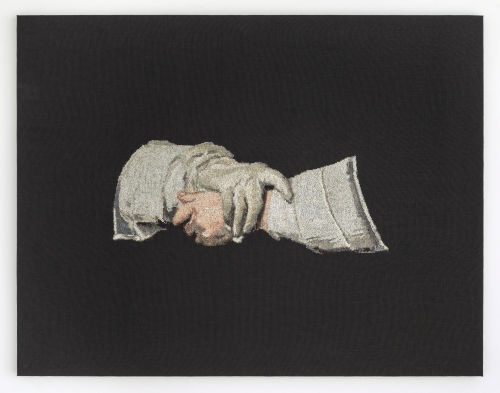 Elaine Reichek
Dorothea Berck's Cuffs and Glove (Franz Hals), 2020
Hand embroidery on linen
23.75 x 30.75 inches
60.3 x 78.1 cm