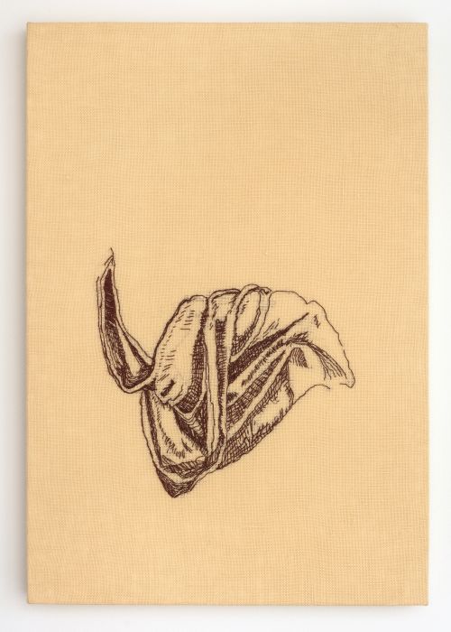 Elaine Reichek
Drapery Study (Michelangelo) , 2018
Hand embroidery on linen
15.75 x 10.25 inches
40 x 26 cm