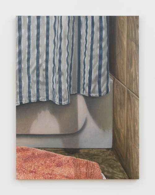 Cait Porter
Pink Bathmat, 2023
Oil on linen
40 x 30 inches
101.6 x 76.2 cm