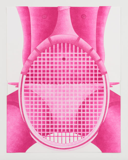 Anthony Iacono
Racquet, 2017
Ink on cut and collaged paper
24 x 18 inches
61 x 45.7 cm