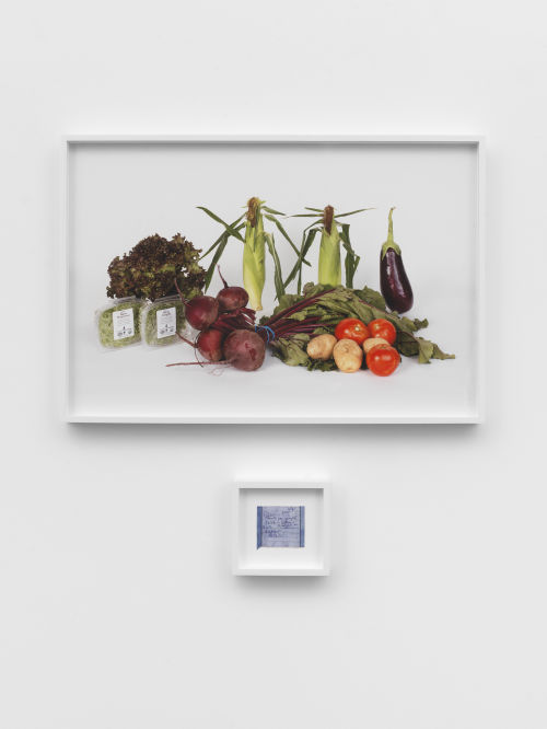 Nobutaka Aozaki
Groceries Portraits (E 47 St & 2nd Ave, NY), 2020
Archival pigment print and found shopping list
Photo: 16 1/4 x 24 inches
41.3 x 61 cm
Shopping list: 5 1/4 x 5 3/4 inches
13.3 x 14.6 cm