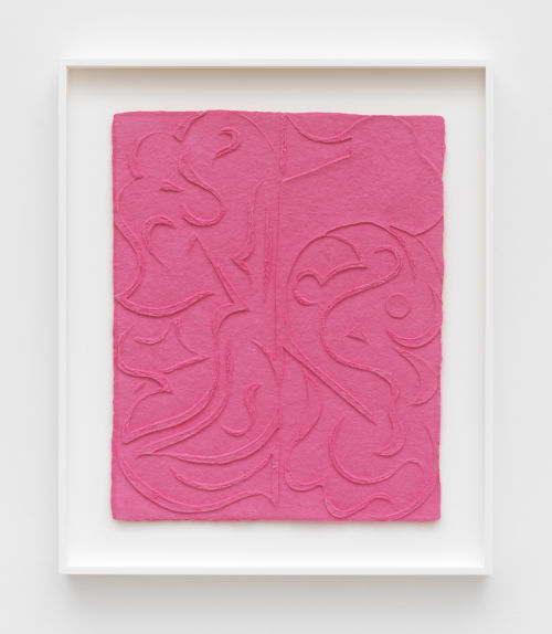 Tracy Thomason
Pink Brain, 2022
Embossed cotton, dispersed pigments, and gouache
Unframed 20 x 16 inches (50.8 x 40.6 cm)
Framed 25 x 21 inches (63.5 x 53.3 cm)