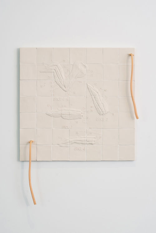 Patrice Renee Washington
Flats and Rounds, 2018
Porcelain, Grout, Hardware, Latex Tubing, Silicone
31 x 31 x 3 inches
78.7 x 78.7 x 7.6 cm