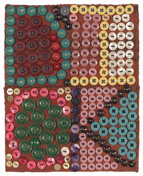 Jeff Perrone
Dick, 2008
Mud cloth, buttons, and thread on canvas
10 x 8 inches
25.4 x 20.3 cm