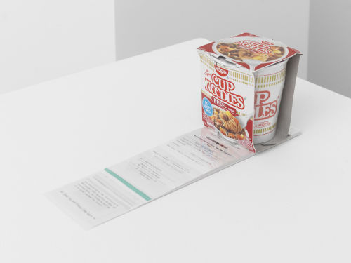 Nobutaka Aozaki
Value Added #7066203001 (Nissin Cup Noodle Beef flavor) , 2022
Cup Noodle and receipts
4 1/2 x 3 3/4 x 11 3/4 inches
11.4 x 9.5 x 29.8 cm