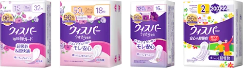 がまんできない時もモレ安心!で、ぬれ感防止 吸水ケアブランド ウィスパー リニューアル