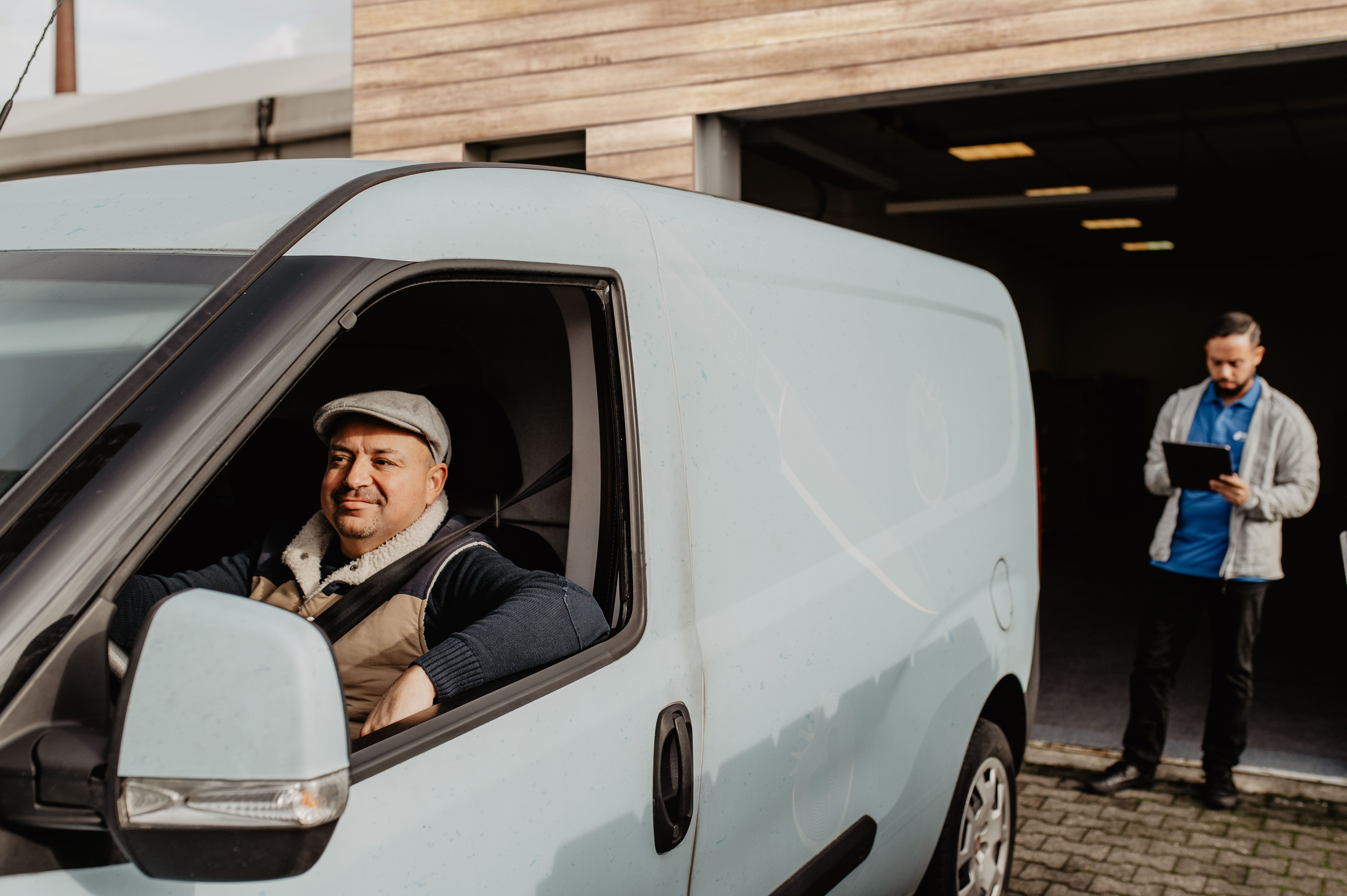 Drive-up storage room delivery van