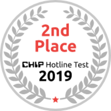 Chip Hotline Test award badge "2nd Place 2019"