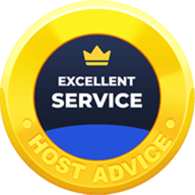 HostAdvice Award Badge for "Excellent Service"