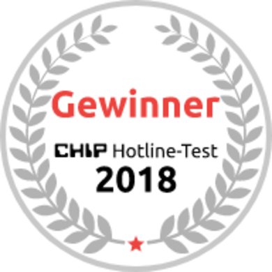 Chip Hotline-Test Auszeichnung „Gewinner 2018"