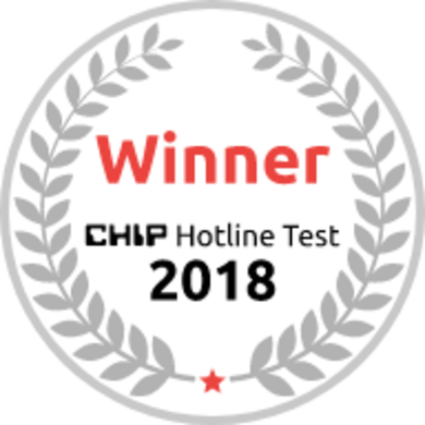 Chip Hotline Test award badge "Winner 2018"